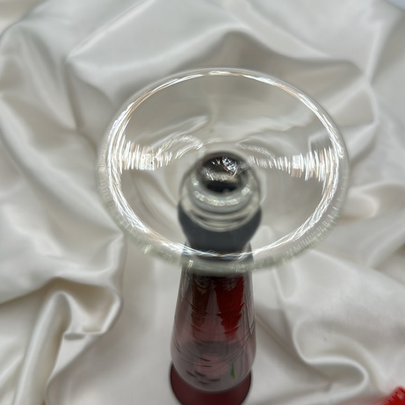 Vintage Etched Glass Bud Vase Amethyst Color, Retro Grape Etching Design - Picture 3 of 4